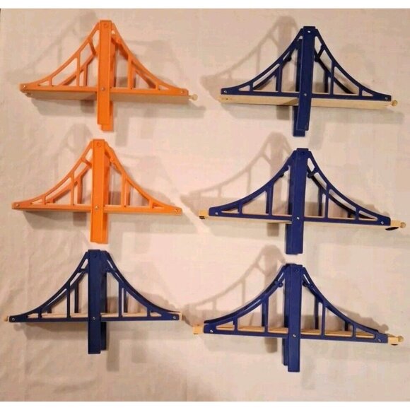 Wooden Railroad Train Bridge Lot Suspension Riser Blocks READ Thomas Compatible - Picture 6 of 11